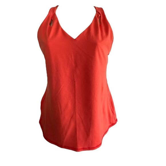 Trina Turk ~Women’s Orange athletic top ~ missing removable pads ~ size Large - Picture 1 of 12